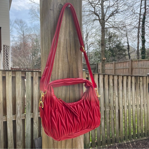 Miu Miu Mini Quilted Shoulder Red Bag - Picture 3 of 5